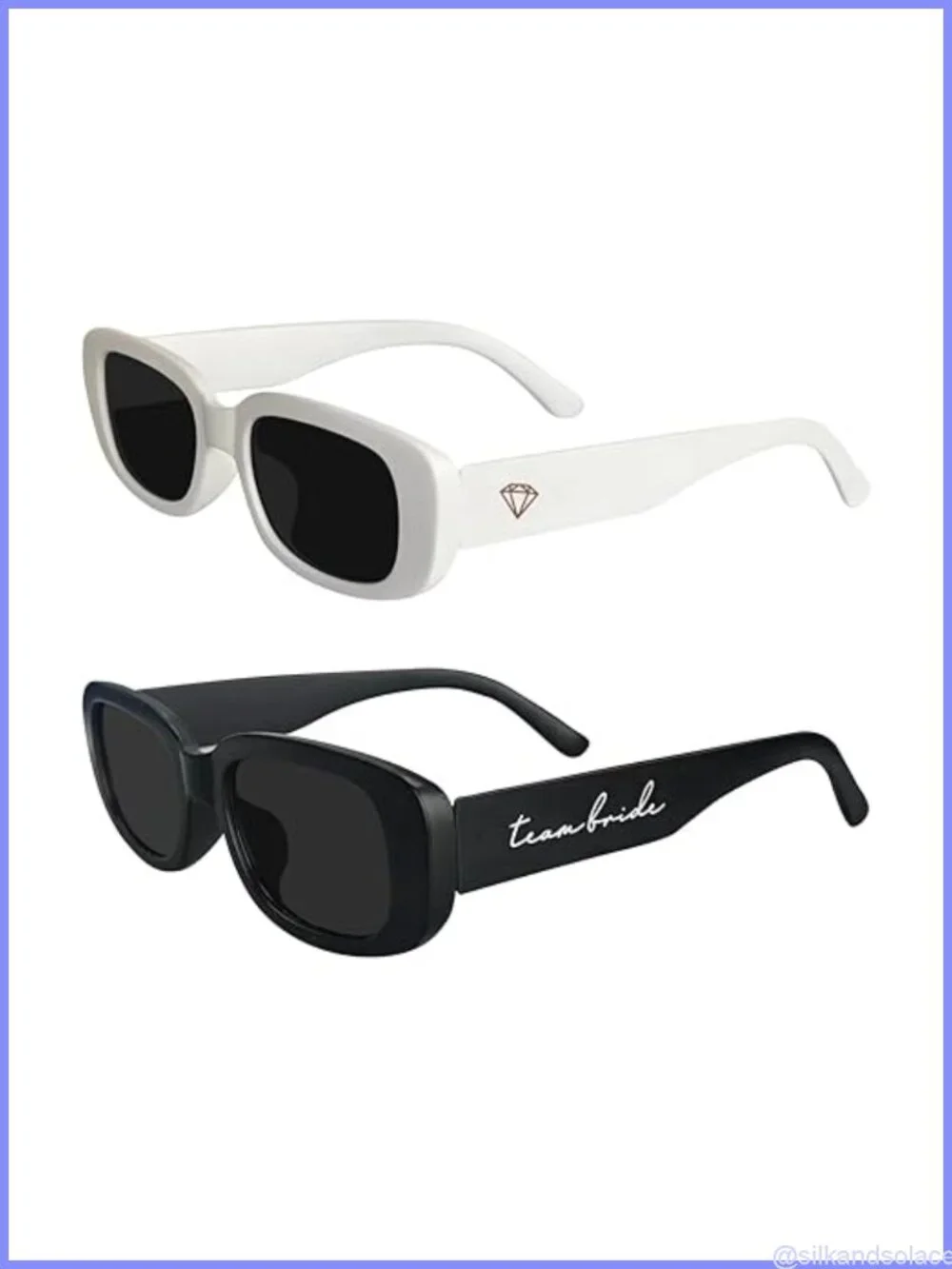 10 Pack Retro Rectangle Sunglasses for Bachelorette Party Bridesmaid Gifts UV400